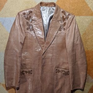 Leather snakeskin sport coat